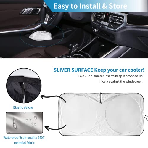 Windshield Sun Shade for 2015 (Fit for 2023 2024 Dodge Challenger)