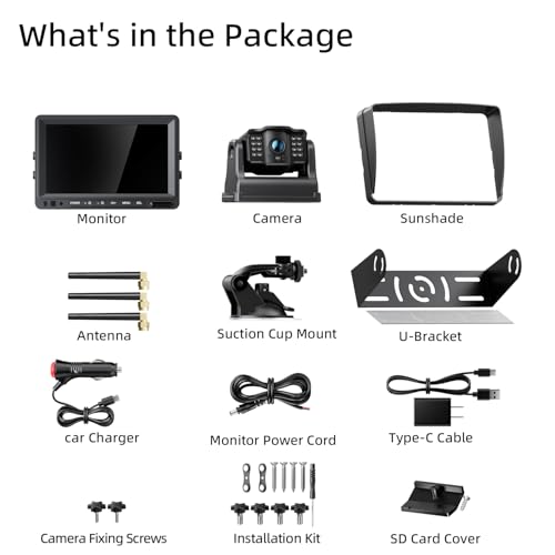Magnetic Wireless Backup Camera (Carbon Black / 7-inch 2-Cam)