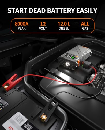 Portable Car Jump Starter with Air Compressor (Gray-7IN1)