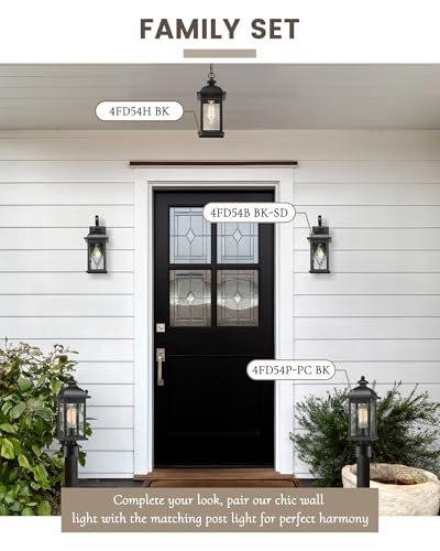 Outdoor Wall Light Fixture (Matte Black, Lozenge Pattern / 15", Single Unit)