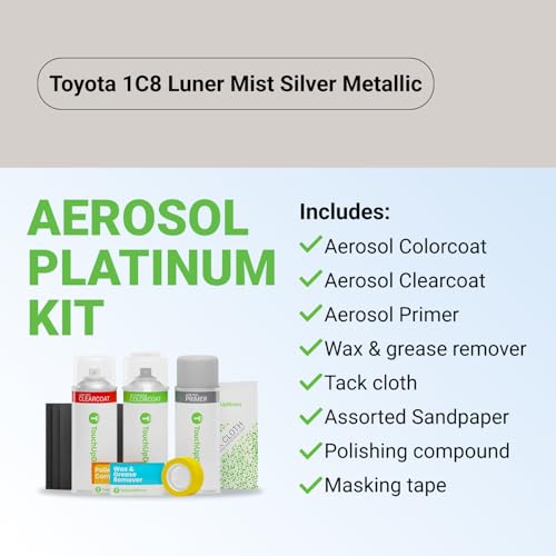 Car Paint Touch Up Spray Kit (Aerosol Spray - Platinum Kit / Luner Mist Silver Metallic)