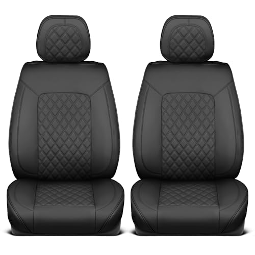 Curated Onyx Napa Leather Seat Covers for Cars & SUVs (Black (Onyx) / Front Seats)