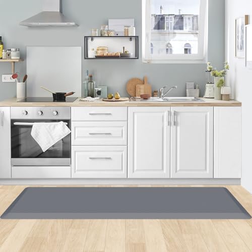 0.8" Thick Kitchen Mat Cushioned Anti Fatigue Rug Comfort Floor Mats (Grey / 60"L x 17.3"W x 0.8"Th)