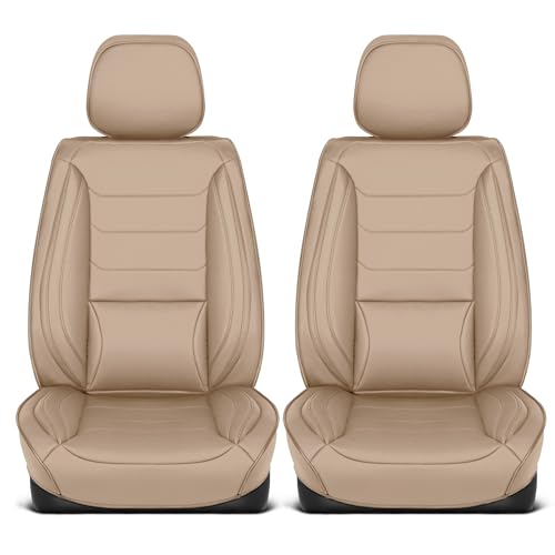 Curated Elite Leather Seat Covers for Cars & SUVs (Black/Beige (Elite) / Front Seats)