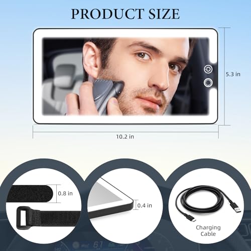 Car Visor Vanity Mirror with Light (Black / (1pcs))