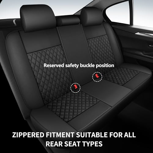 Faux Leather Full Set Car Seat Covers (N1 Black / Full Set)