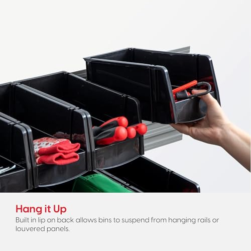 12-Pack, Small Stackable Storage Bins, Black (Small - 12 Pack / Black)