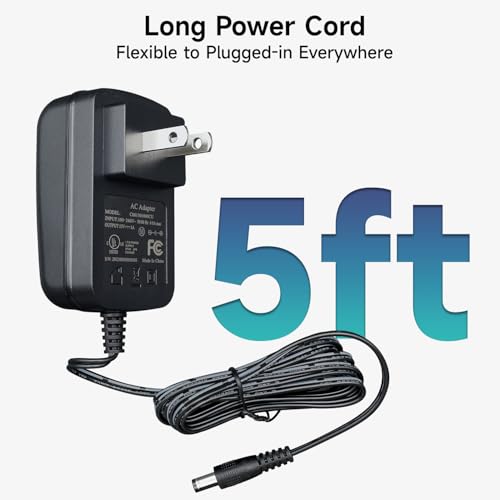 UL Listed 15V 1A 6 ft AC DC Power Supply Adapter with 3 Tips Replacement Backup Cord for Litter (15V1A+3 Tips)