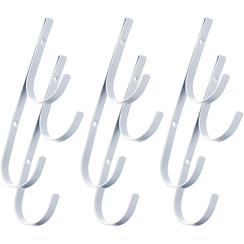 6 Pieces Pool Pole Hook Hanger Swimming Brackets Pool Hook (White)