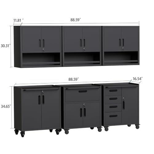 Garage Cabinet System (Black / 6 Pcs-StyleB)