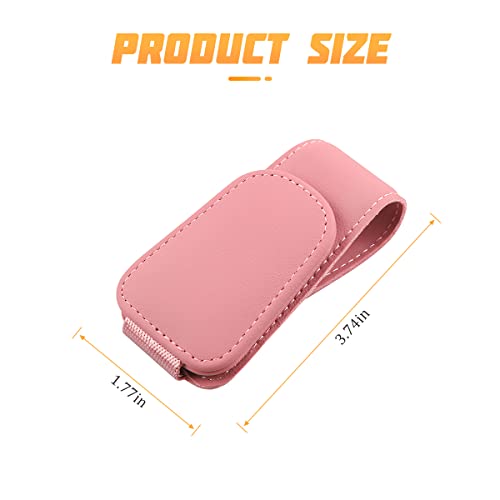 Sunglasses Holders for Car Sun Visor (1 Pack / Pink/Leather)