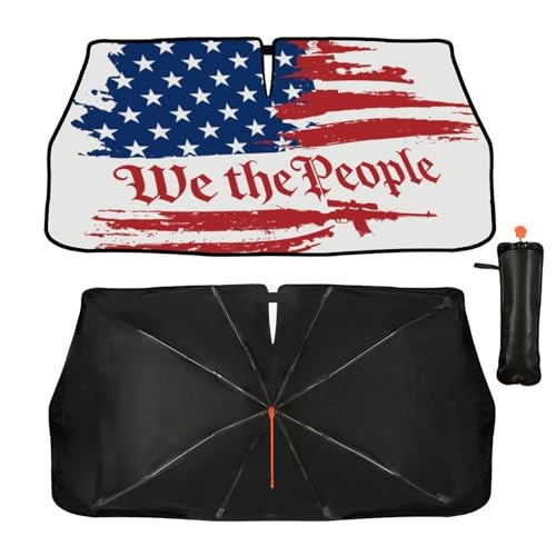 Vintage USA American Flag Car Windshield Sunshade Umbrella (57X31 Inch / styled45f-6)