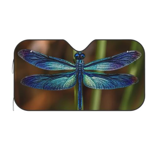 Dragonfly Car Windshield Sunshade Front Window Sun Visor Protector Foldable Shield Cover for Truck SUV (Black1 / Small)