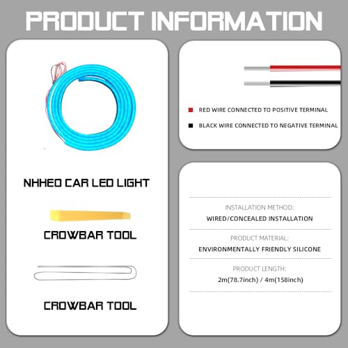 Car LED Strip Light For Trunk (Ice Blue / Standard-158 In.)
