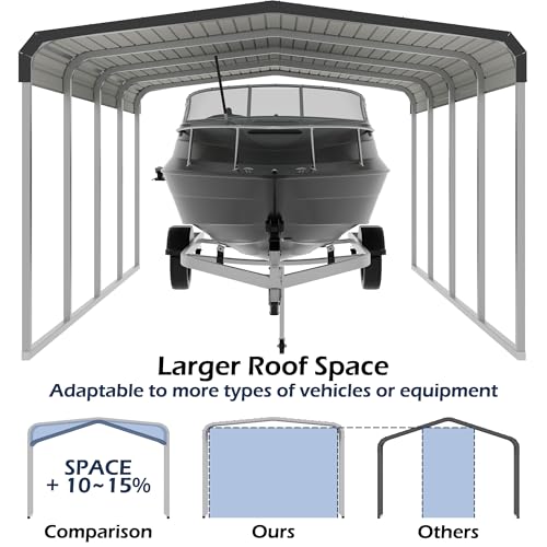 Metal Carport (12x20 FT Gray)