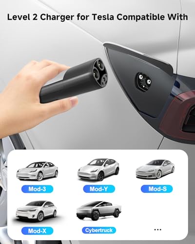 EV Charger Level 2 for Tesla (Silver / 32A NACS EV Charger)