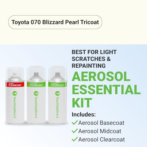 Car Paint Touch Up Spray Kit (Aerosol Spray - Essential Kit / Blizzard Pearl Tricoat)