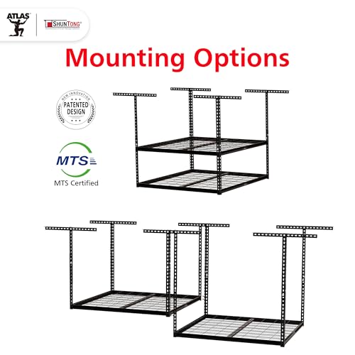 The Atlas Pro 4 x 8 ft Overhead Garage Storage Rack (Hammertone)