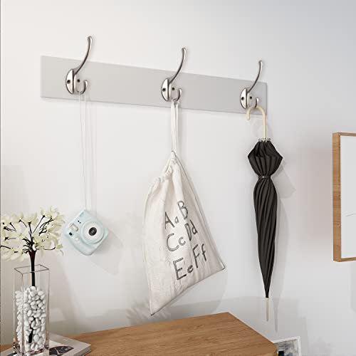 30 Pack Heavy Duty Silvery Dual Coat Hooks for Coat (30 Pcs Silvery)