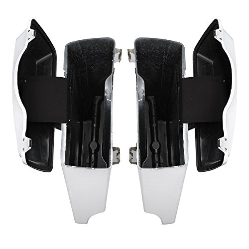 Motorcycle 5" Stretched Saddlebags Fit For Harley Touring 1993 (White / 5" Extended)