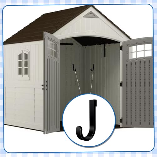 8 Pack Black J Shed Storage Hooks