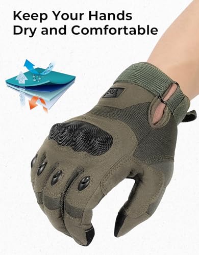 Tactical Gloves for Men (Green, Microfiber Protection / XX-Large)