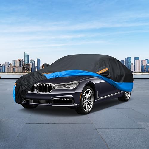 Car Cover Waterproof All Weather Outdoor Windproof Dustproof UV Protection Fit Sedan Audi A7 (1 Sedan Car Cover / A5-Fit Sedan Length 194-206 inch)
