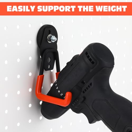 4 Pcs Large Magnetic Hooks Heavy Duty Garage Magnet Hooks Strong Storage Utility Magnetic Hangers with Anti Slip Rubber Coating for Indoor and Outdoor Hanging (Orange)