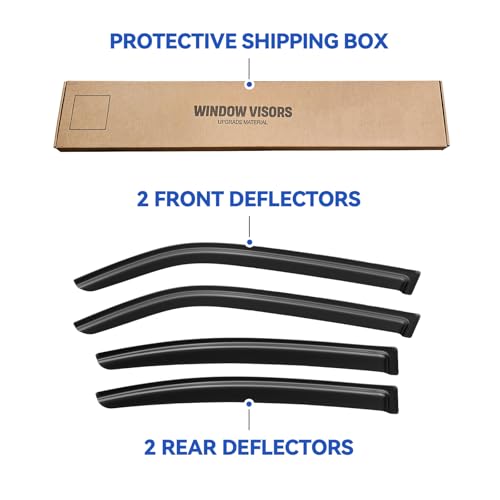 Window Visors Rain Guards for 2006 2007 2008 2009 2010 Dodge Charger (2006-2010 Dodge Charger)