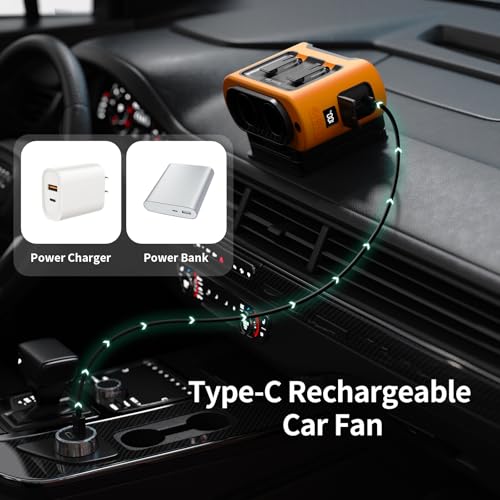 Socool Portable Car Fan (Orange)