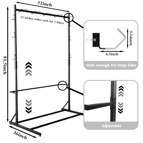 Freestanding Bike Storage Rack for 5 Bikes (Freestanding Bike Rack)
