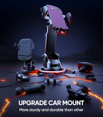 Stable Car Phone Holder [Upgraded Strongest Suction (Purple)