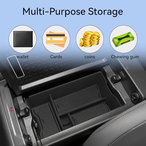 Center Console Organizer for Toyota RAV4 2026 Central Control Armrest Storage Box Insert Tray ABS Interior Auto Accessories Black (26RAV4 BOX)