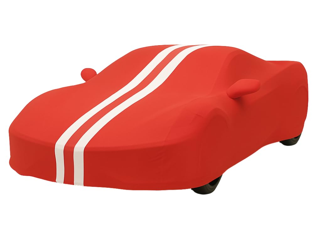 Car Cover I Fit for Corvette C8 I Indoor and Outdoor I Protection from Sun (Red Stipe)