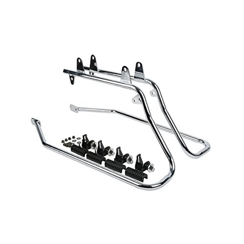 Motorcycle Stretched Saddlebags with Chrome Conversion Brackets Fit For Harley Softail Deluxe Heritage Softail 1984