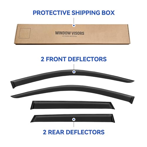 Window Visors Rain Guards for 2003 2004 2005 2006 Mitsubishi Outlander (2003-2006 Mitsubishi Outlander)