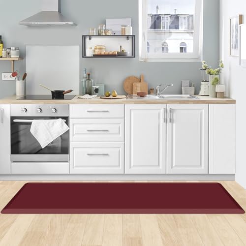 Kitchen Mat Cushioned Anti Fatigue Rug Standing and Comfort Floor Mats (Red / 60"L x 17.3"W x 0.5"Th)