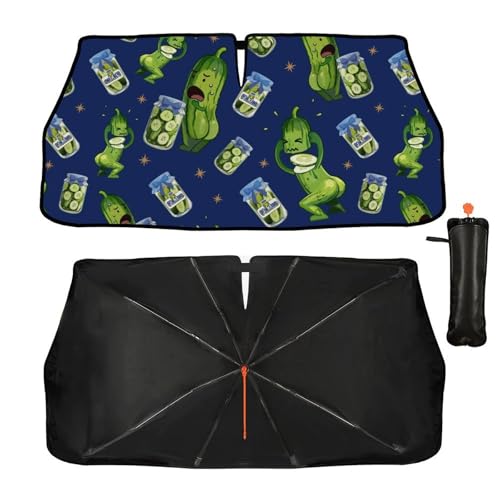 Funny Pickle Car Windshield Sun Shade Umbrella Foldable Sunshade (57X31 Inch / styled45f-1)