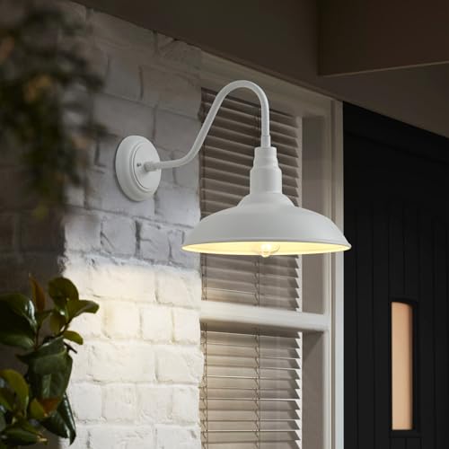 10 Inch Dome Outdoor Gooseneck Barn Lights for Porch (Matte White / 10" Dome)
