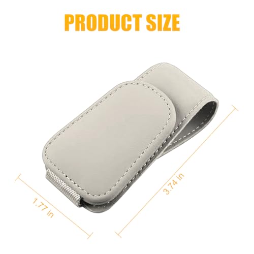 2PCS Sunglasses Holders for Car Sun Visor (2 Pack / Light Beige/Leather)