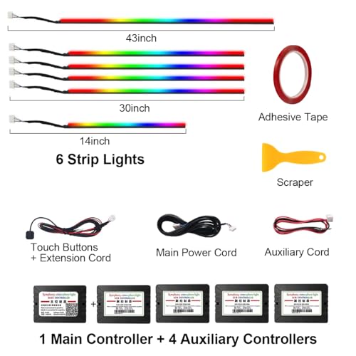 Dreamcolor Acrylic Interior Car LED Strip Light (Dreamcolor 6 in 1)