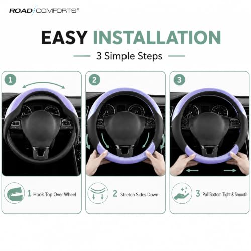 Steering Wheel Cover (Black&Purple)