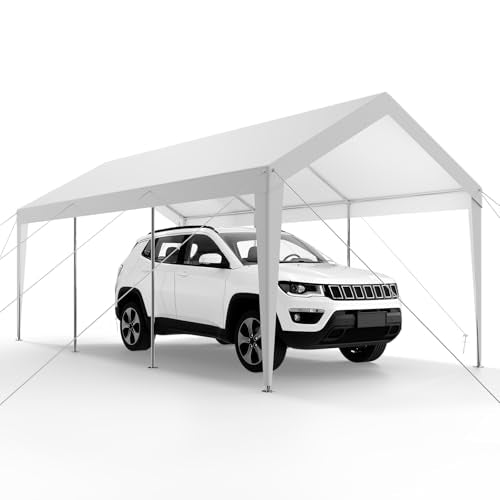 Carport 10 x 20 FT Outdoor Car Canopy (White / 10x20ft)