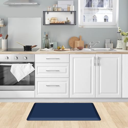 Kitchen Mat Cushioned Anti Fatigue Rug Standing and Comfort Floor Mats (Blue / 28"L x 17.3"W x 0.5"Th)