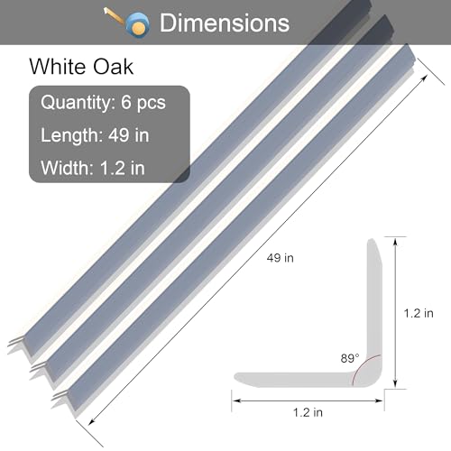 6 Pcs 49" Wall Corner Protector Trim (6pcs * White)