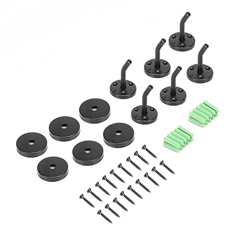 Coat Hooks Wall Mount Hooks for Hanging Hat Hurse Robe (Matte Black / 2 Inch (Wall))