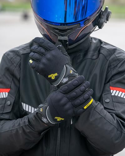 Motorcycle Riding Gloves Touch Screen Full Finger Glove Motocross Road Racing Bike Outdoor Sports for Women Men (X-Large / 09Black)