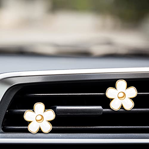 6 Pcs Daisy Vent Clips for Car (White / 1 Count (Pack of 6))