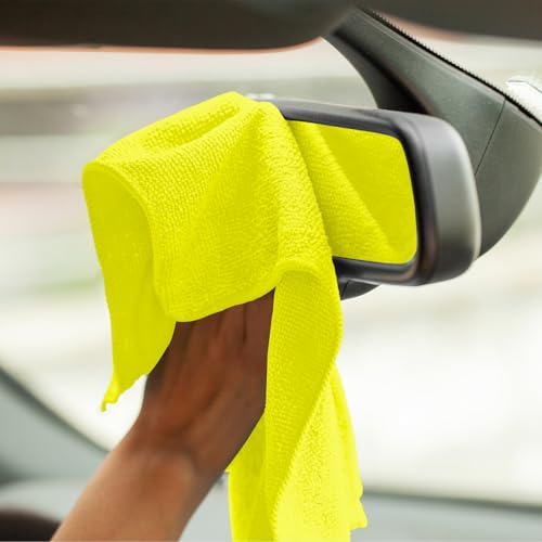 Microfiber Cleaning Cloths (Pack of 12 - 12x12 Inches / Yellow)