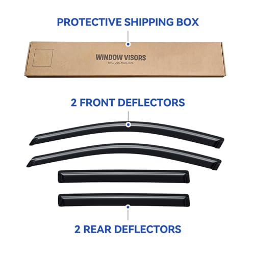 Window Visors Rain Guards for 2010 2011 2012 2013 2014 Subaru Outback (2010-2014 Subaru Outback)